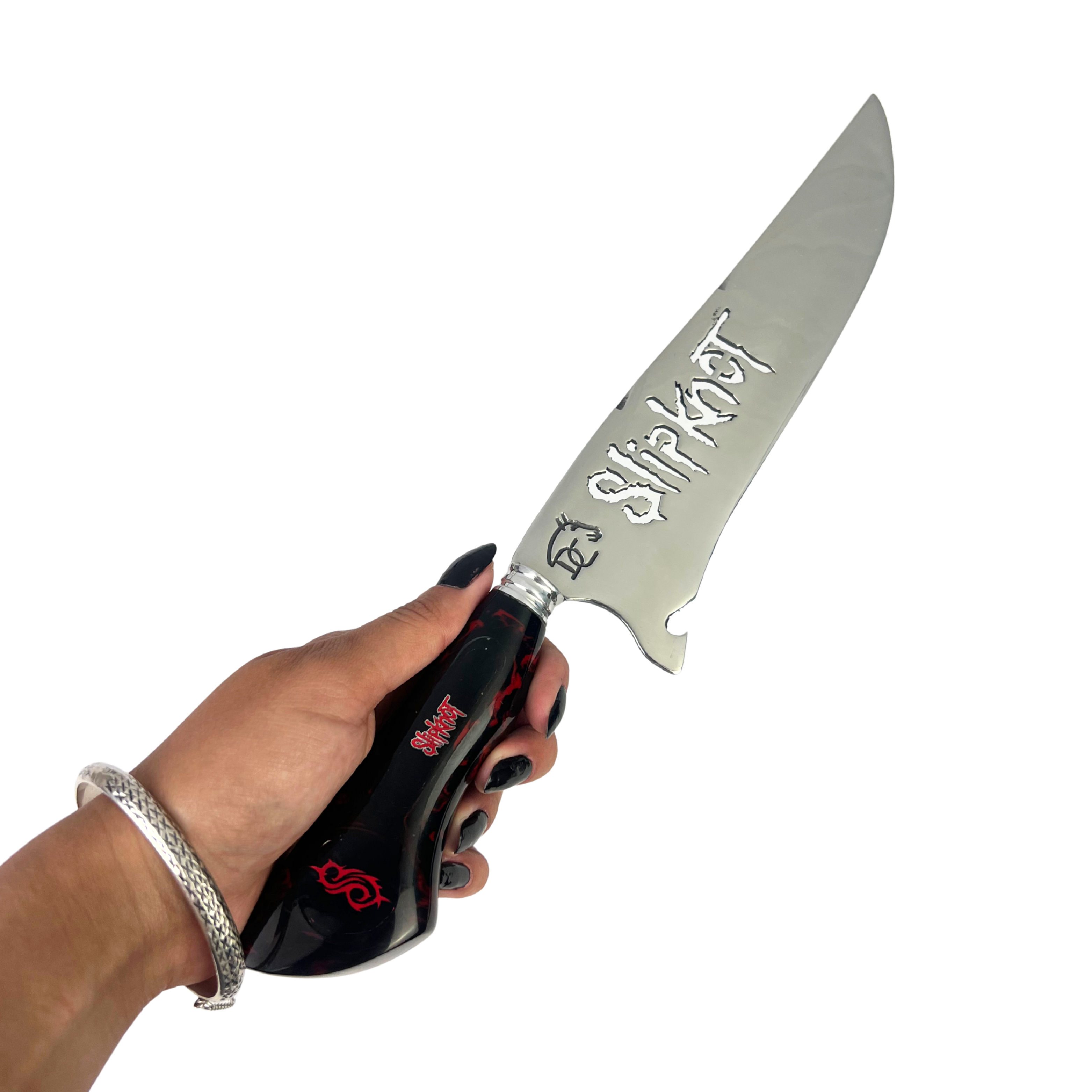 Faca Slipknot 8 Polegadas | Lâmina Vazada Temática | Cabo Resina