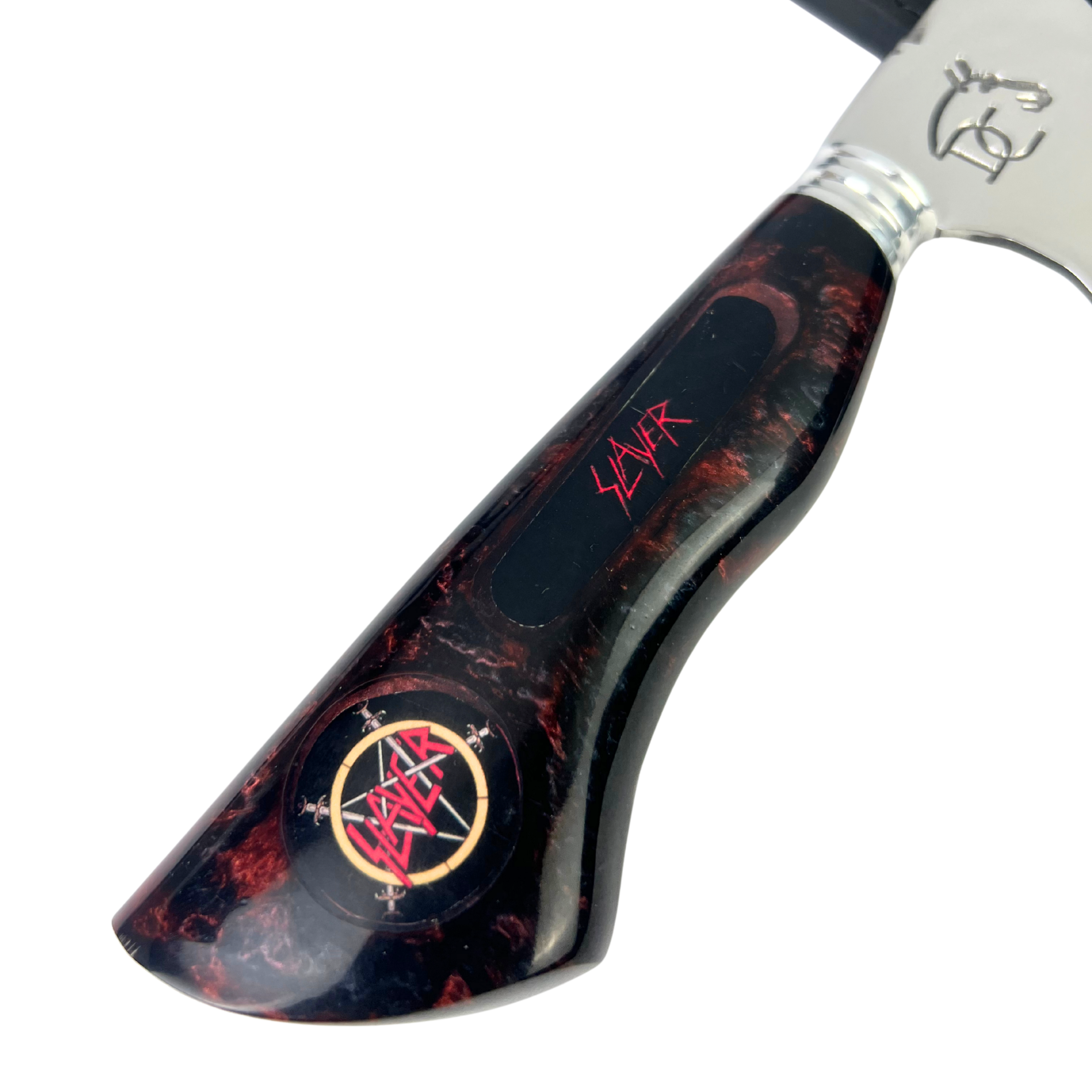Faca Slayer 8 Polegadas Marmorizada | Lâmina Vazada Thrash Metal | Cabo Resina
