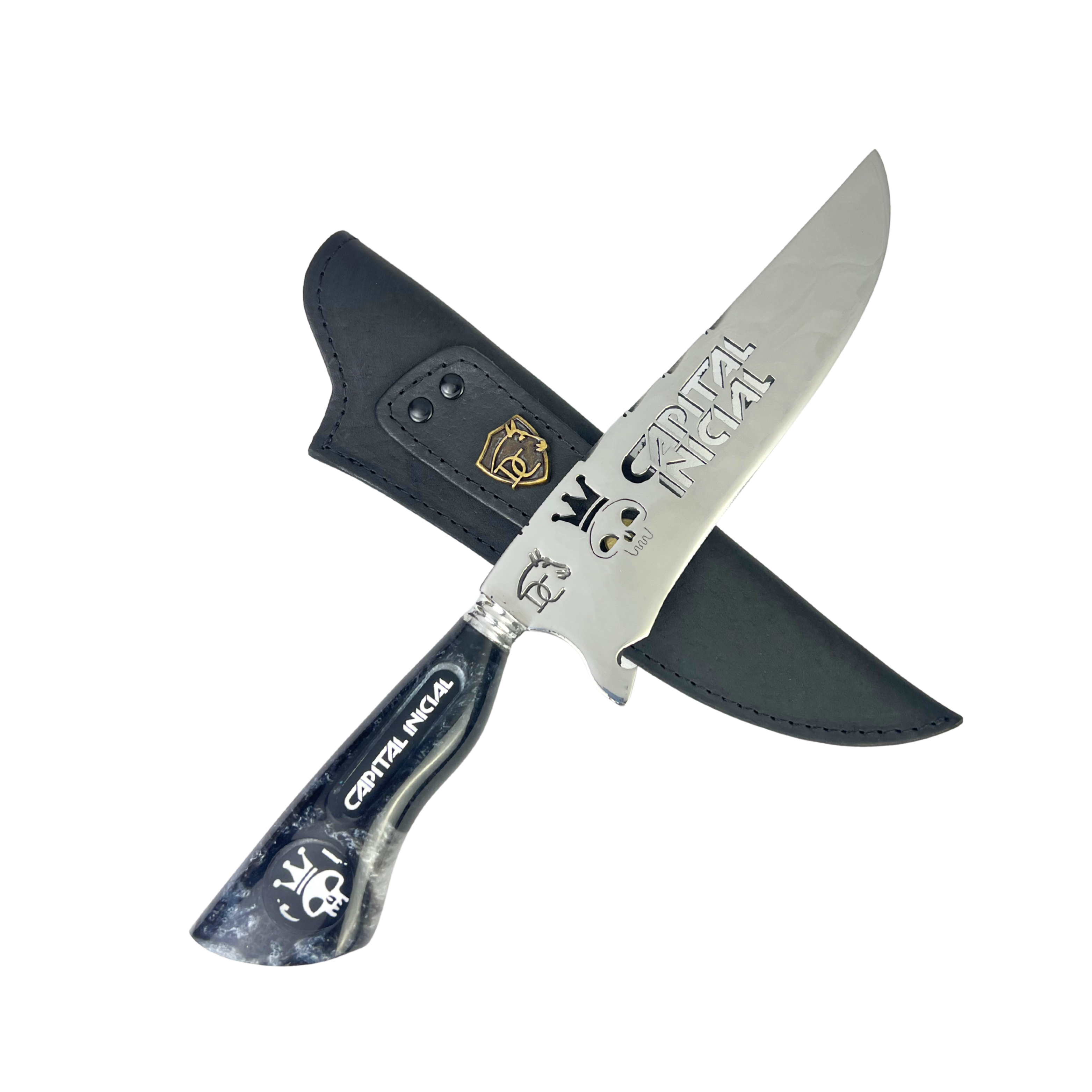 Faca Capital Inicial 8 Polegadas | Lâmina Vazada Rock BR | Cabo Resina