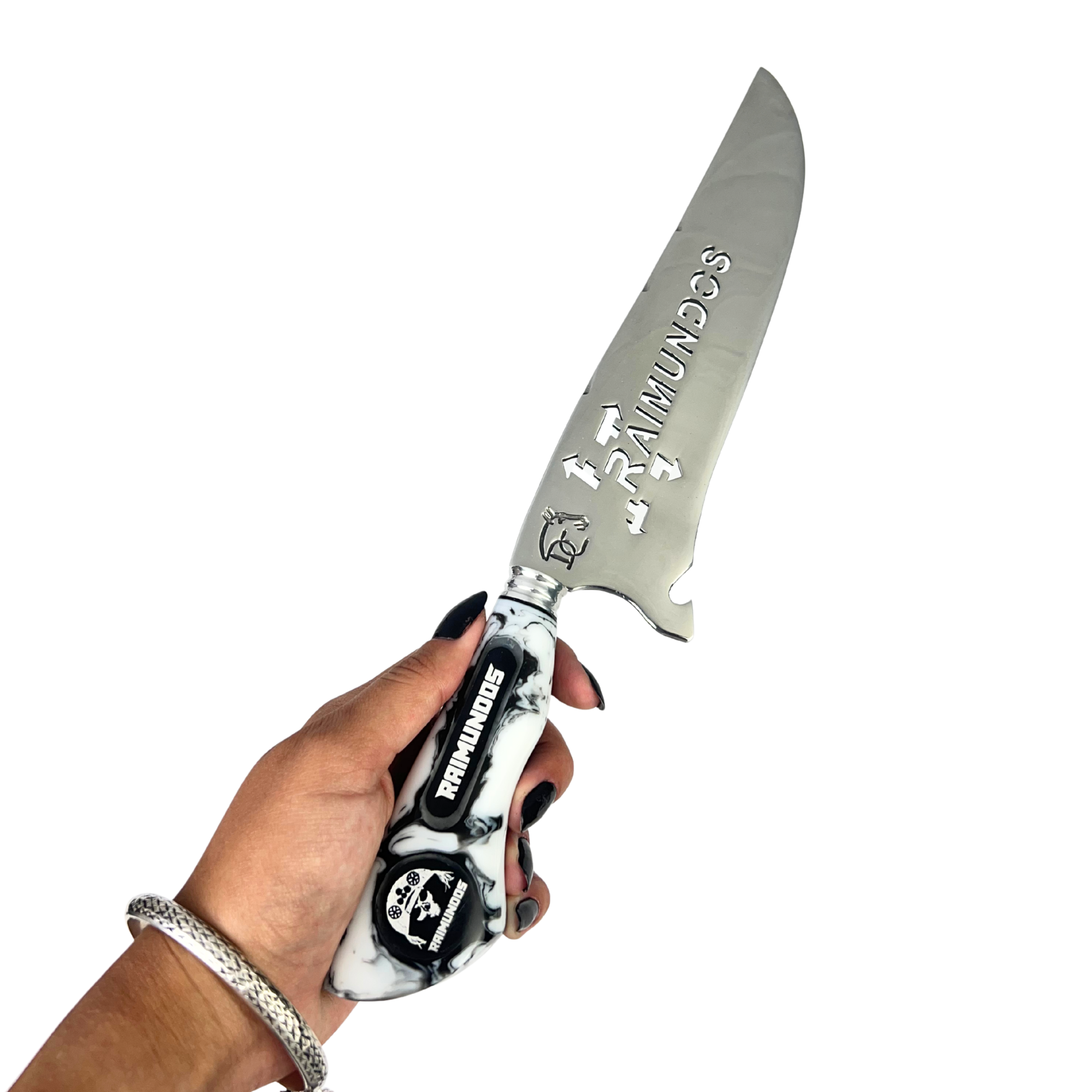 Faca Raimundos 8 Polegadas | Lâmina Vazada Forró Core | Cabo Resina