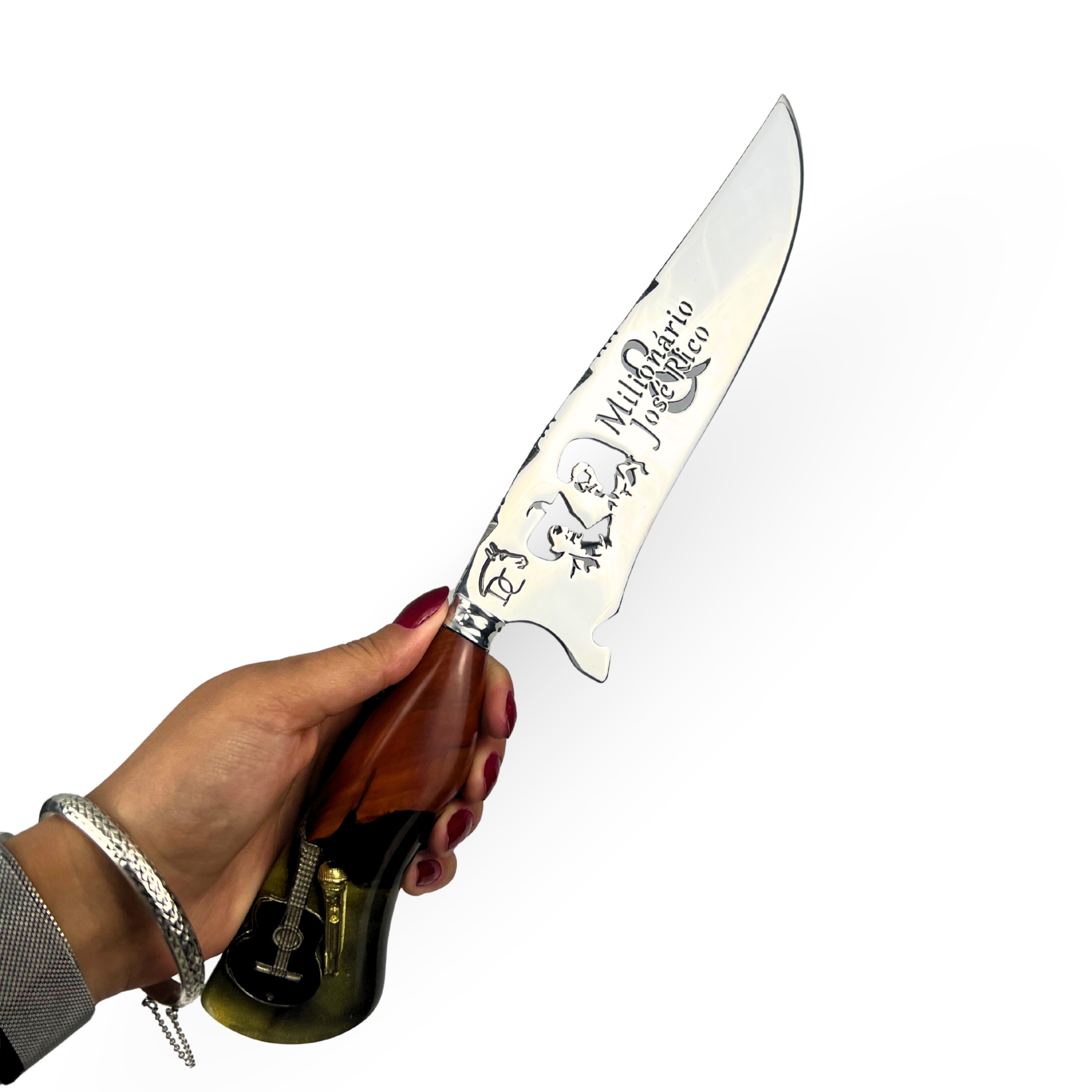 Picanheira Milionario Jose rico 8 Polegadas - Cabo Personalizado - Edição Especial Sertanejo Raiz