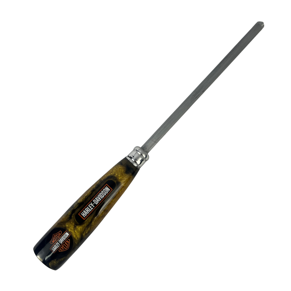 Kit Faca, Garfo e Chaira Harley-Davidson - Cabo Resina Personalizado