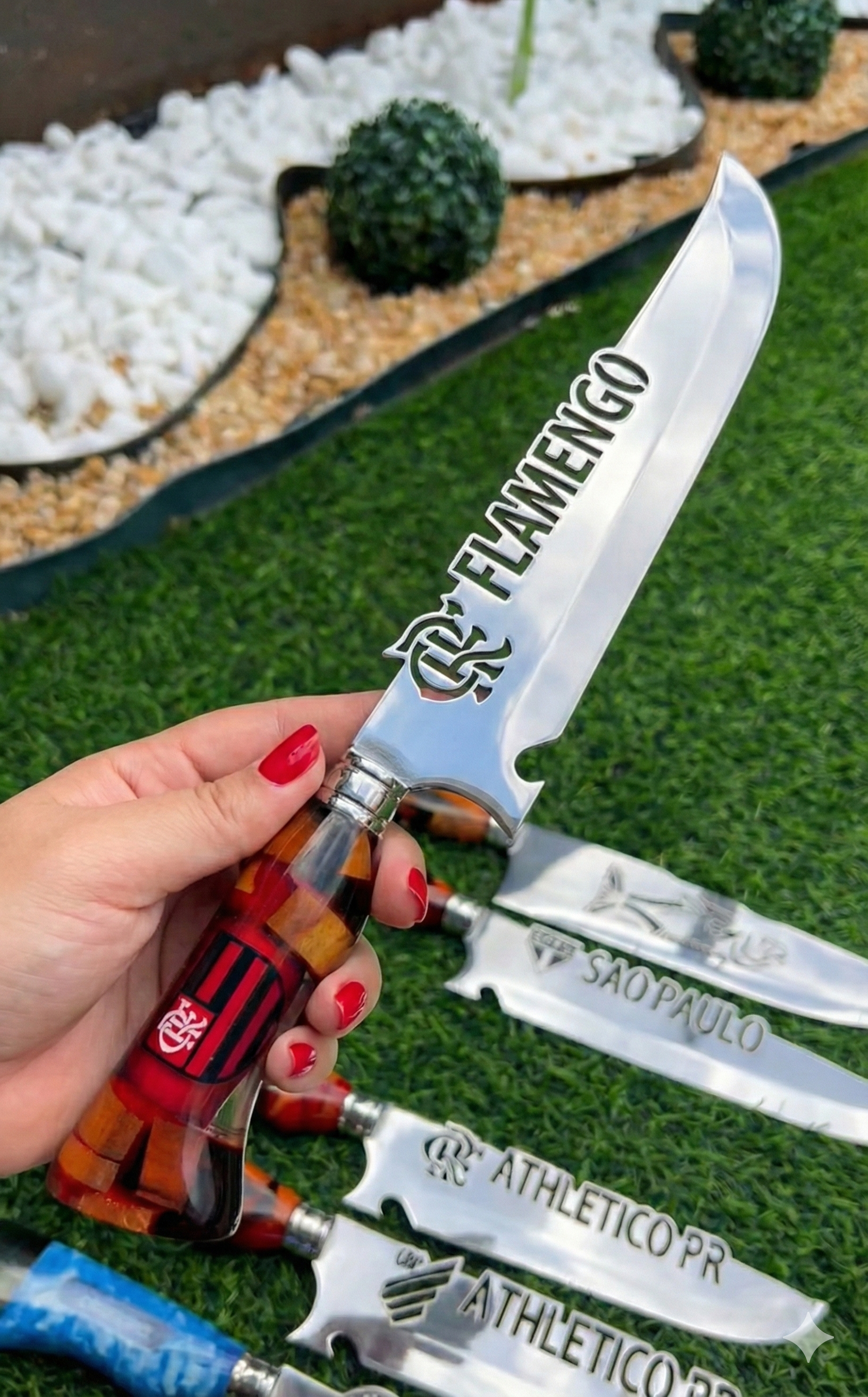 Faca Artesanal Personalizada Flamengo