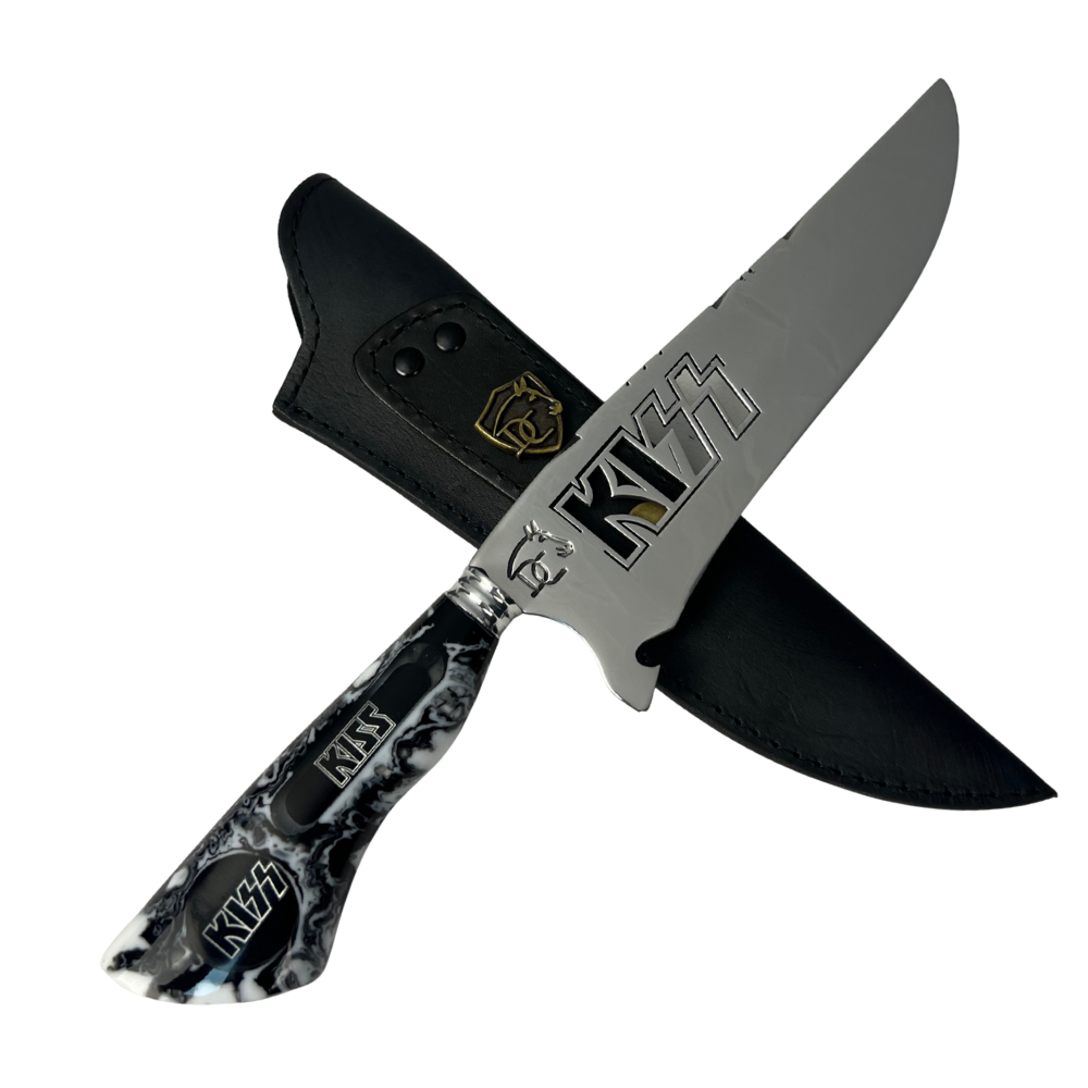 Faca KISS 8" - Cabo Resina Personalizado - Edição Especial Rock