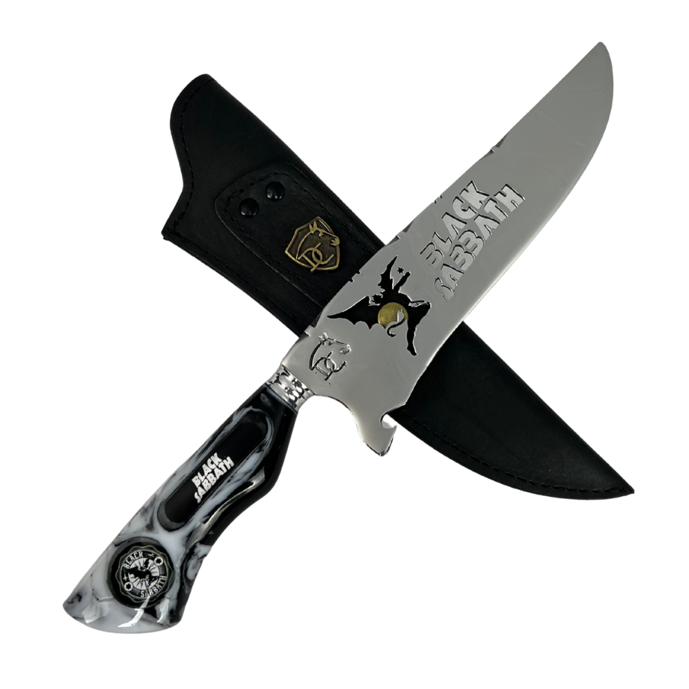 Faca Black Sabbath 8 Polegadas | Lâmina Vazada - Cabo Resina Personalizado