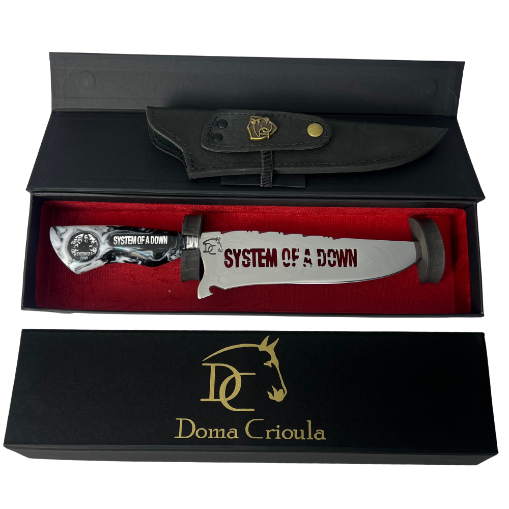 Faca System of a Down 8" - Cabo Resina Personalizado - Edição Especial Metal